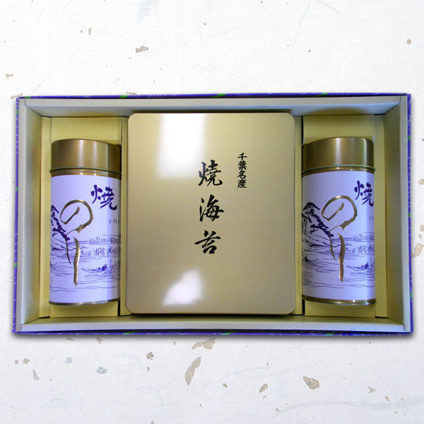 焼海苔丸缶2本＋  全型焼海苔缶
